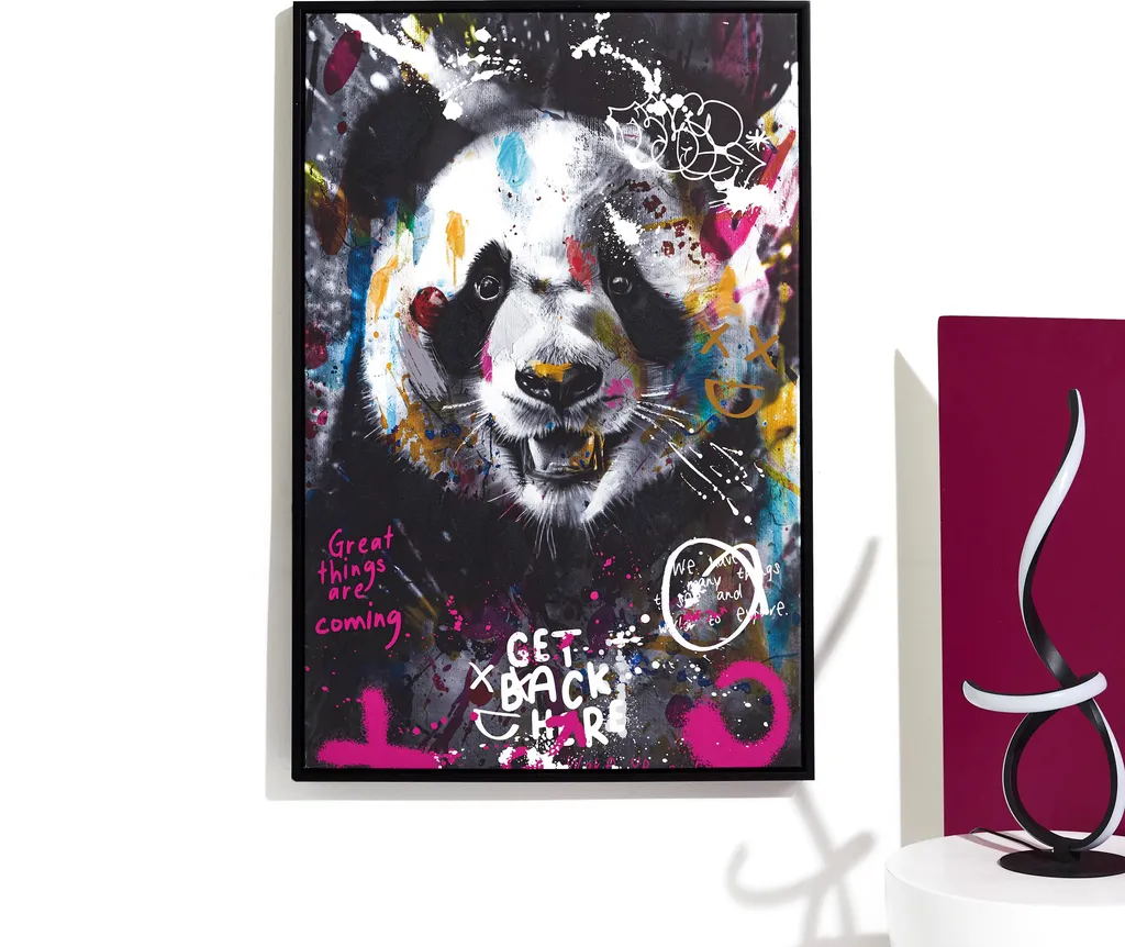 Tableau Panda Coloré 60x90cm - Toile Déco Murale Moderne Grand Format