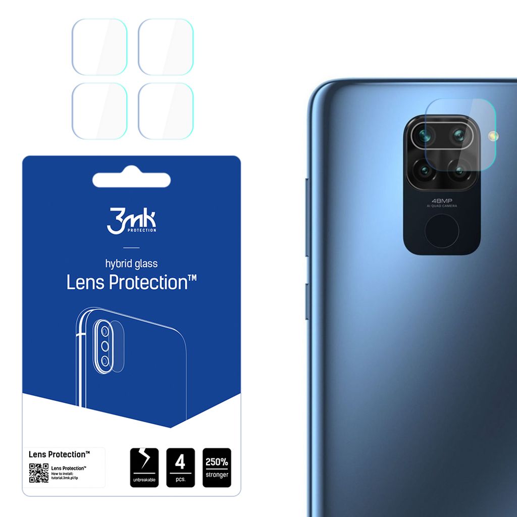 3mk Hybridglas Lens Protection fr Xiaomi Redmi Note 9 4G Kamera Objektiv Kameralinse 0,16mm 6H (4 Stck)