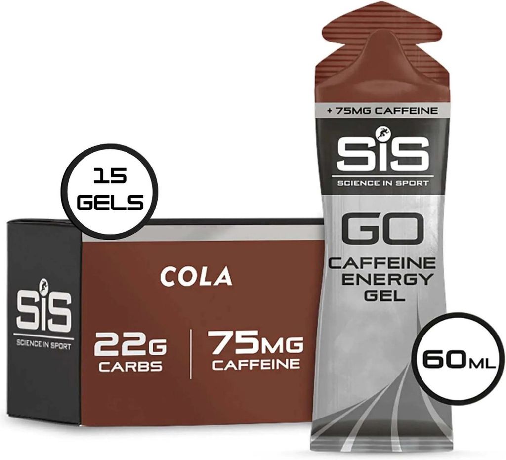 Science in Sport - SIS Go Isotonic Energy Gel + Koffein - Energiegel - Isotonisches Sportgel - Kola geschmack - 15 x 60ml