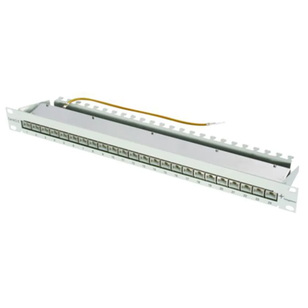 Panneau de brassage 19 pouces blindé 24 ports pour baie informatique 1UH