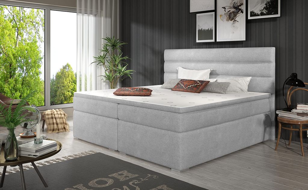 Boxspringbett Berto Polsterbett Continentalbett Bett mit Bettkasten 140x200cm Möbel 23 (Orinoco21)