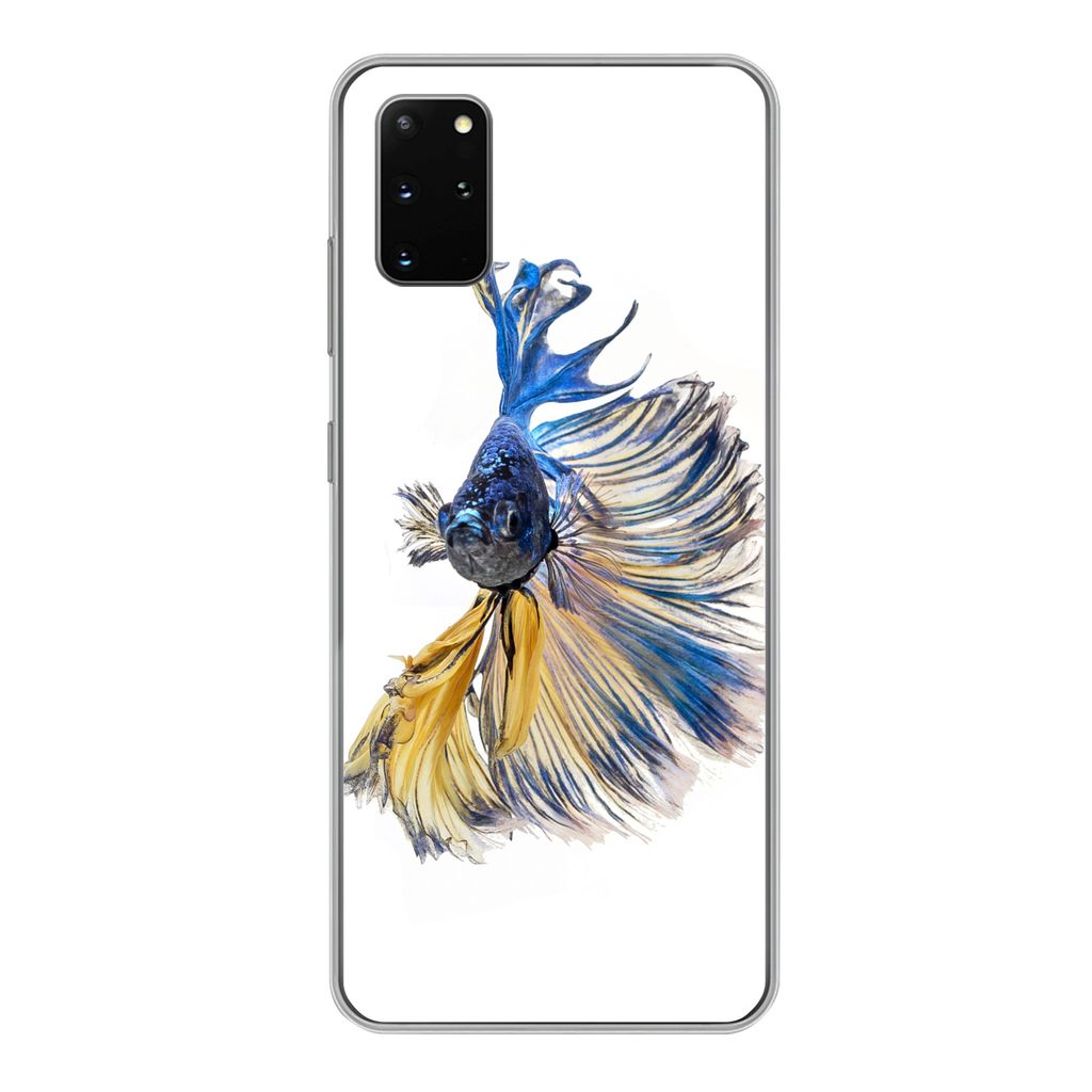 MuchoWow Handyhülle Schutzhülle Hülle für Samsung Galaxy S20 Plus Fisch - Schwanz - Blau Silikon Softcase Handy Hülle - Hartschale