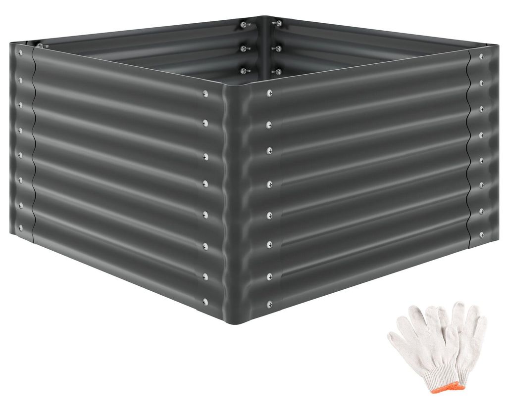 tectake® Vyvýšené záhon, 100x100x62 cm, pozinkovaná ocel, Obrázek produktu 