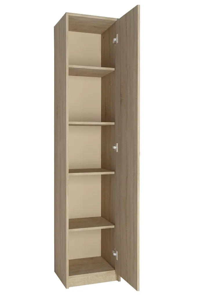 Etagère bois MAREK chêne sonoma robuste - Rangement 5 niches de style