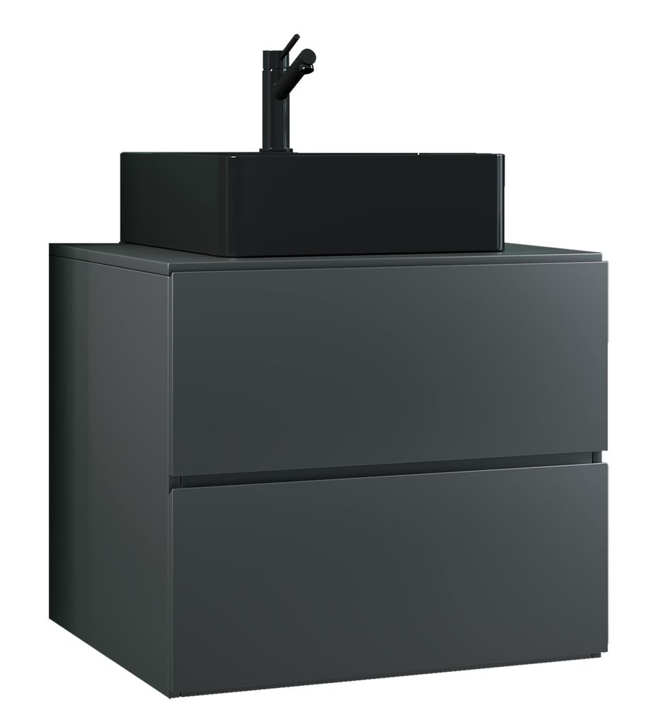 2pcs wastafelmeubel / zwart wastafelmeubel breedte 60 cm / Productafbeelding 