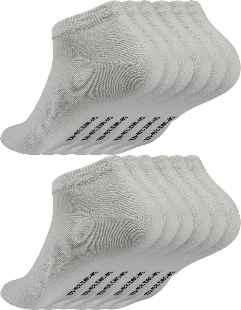 Sneaker Socken Herren Damen Socken Baumwolle, 12 Paar, Weiß Produktbild 