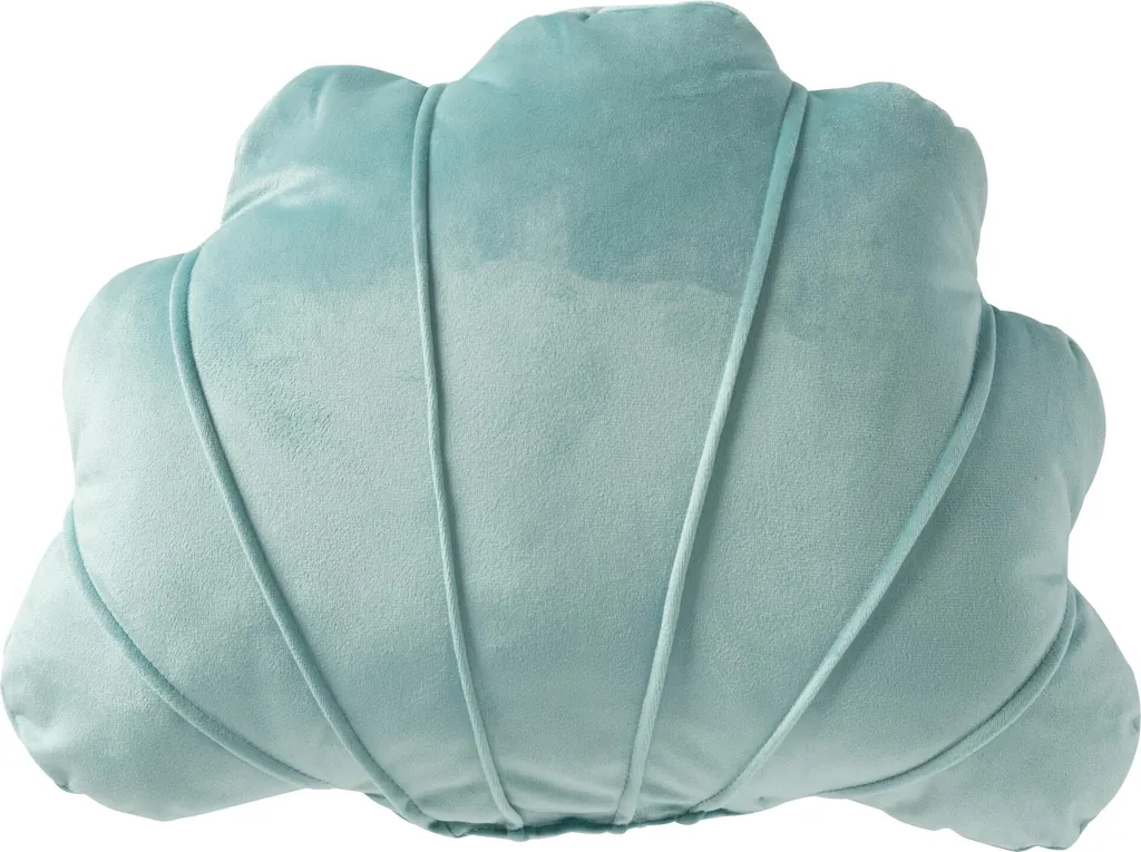 Coussin Coquillage pour Déco Bord de Mer Turquoise J-Line Polyester