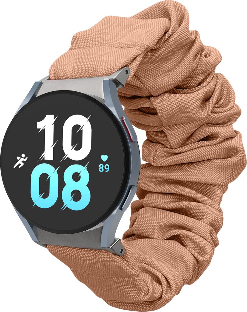 kwmobile Ersatz Armband kompatibel mit Samsung Galaxy Watch 4 / 5 / 6 Galaxy Watch 7 / FE - Smartwatch Scrunchie Haargummi Design Beige - Innenmaß...