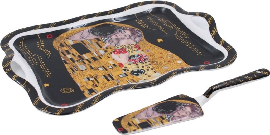 HOME ELEMENTS Kuchenteller 35 cm, Klimt, Kuss dunkel