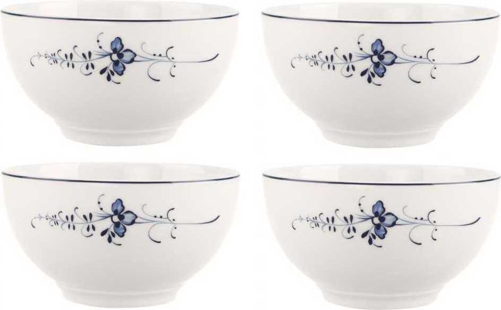 Villeroy & Boch VIEUX LUXEMBOURG Müslischalen 4er Set 470ml weiß blau Porzellan