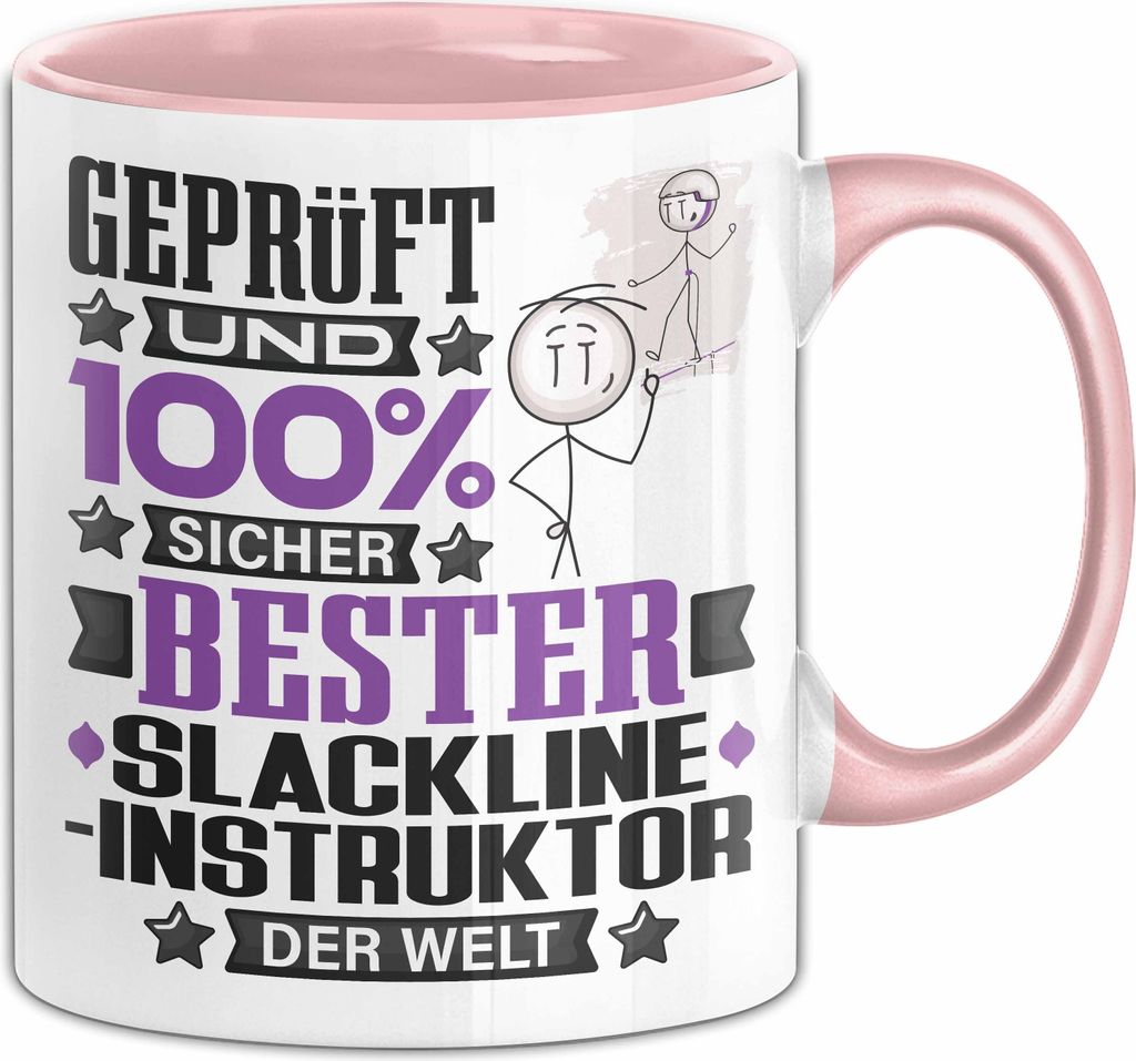 Slackline-Instruktor Geschenk Lustiger Spruch für Slackline-Instruktor Geschenkidee Bester Slackline-Instruktor Der Welt (Rosa)