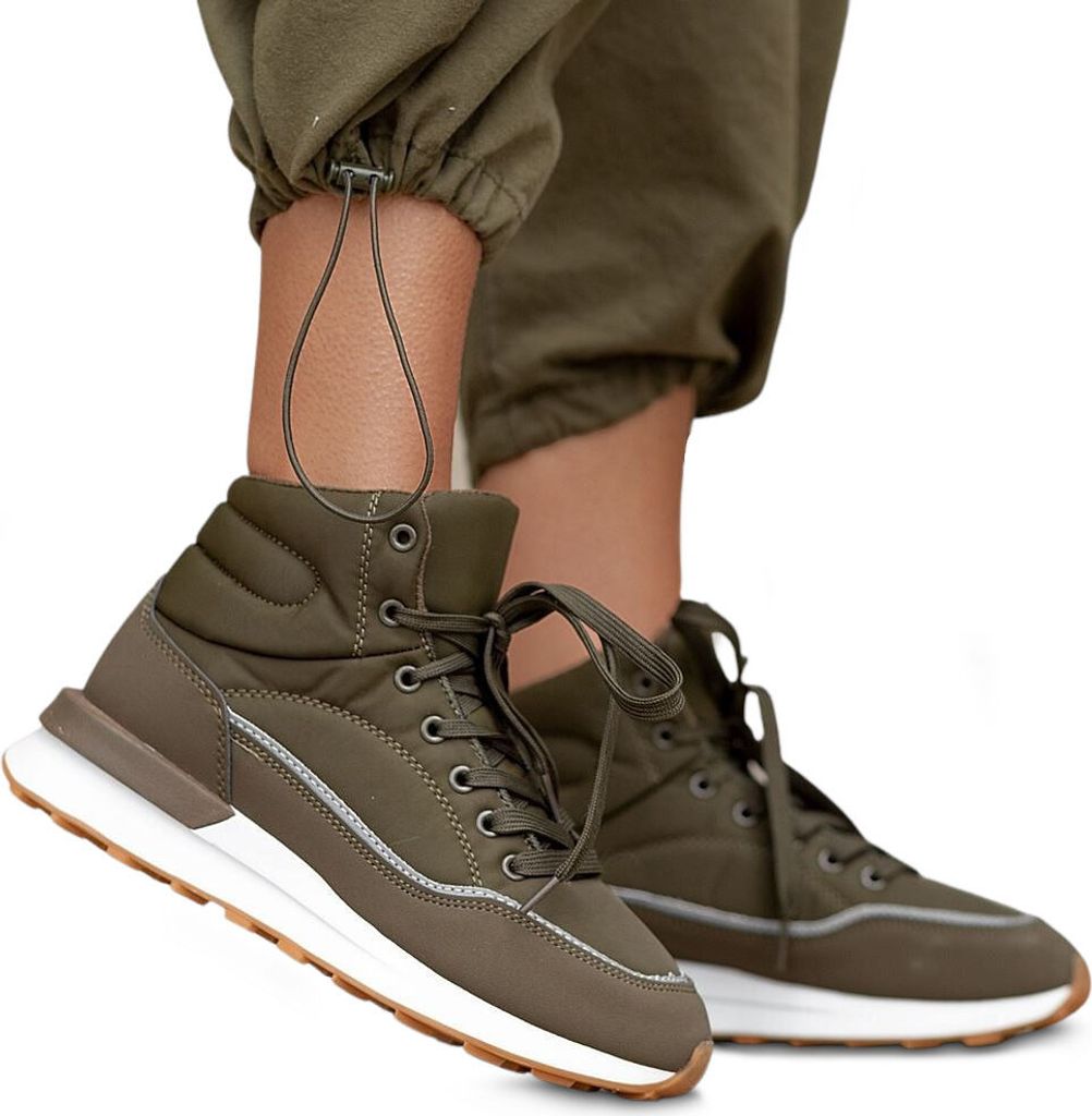 Damen Sneaker Hi Top Damenschuhe Turnschuhe Freizeit Schuhe Basida Grün Gr.37