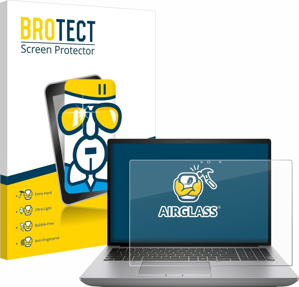 BROTECT Schutzglas für HP ZBook Fury 16 G11 Schutzfolie Panzer Folie Glas Display Schutz klar