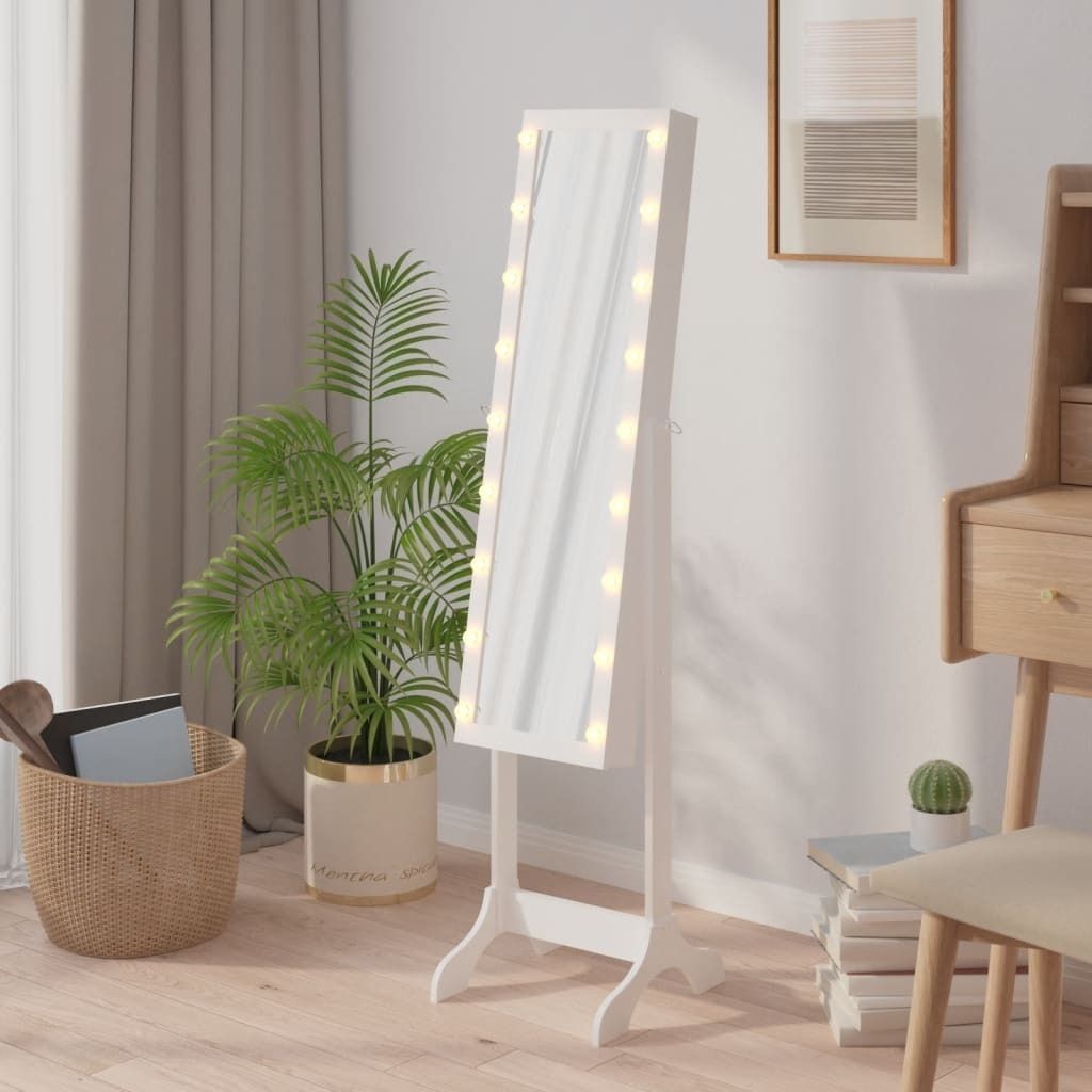 "2026 Promotion" Standspiegel mit LED Weiß 34x37x146 cm - Wandspiegel CC21274