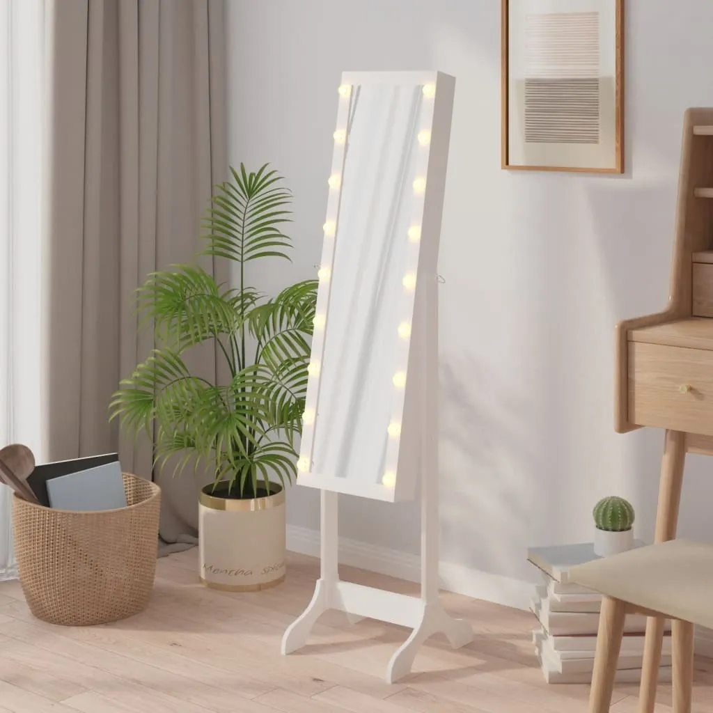 Miroir sur pied LED blanc 34x37x146 cm - Solution vision intégrale - 2