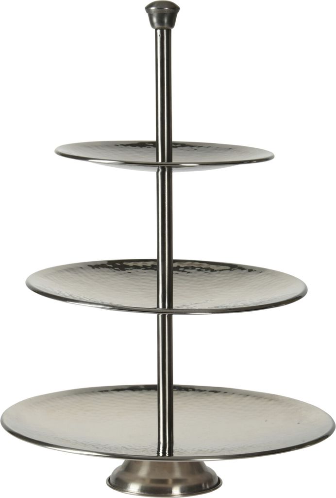 Excellent Houseware Etagere mit 3 Ablagen 36,5 cm Edelstahl