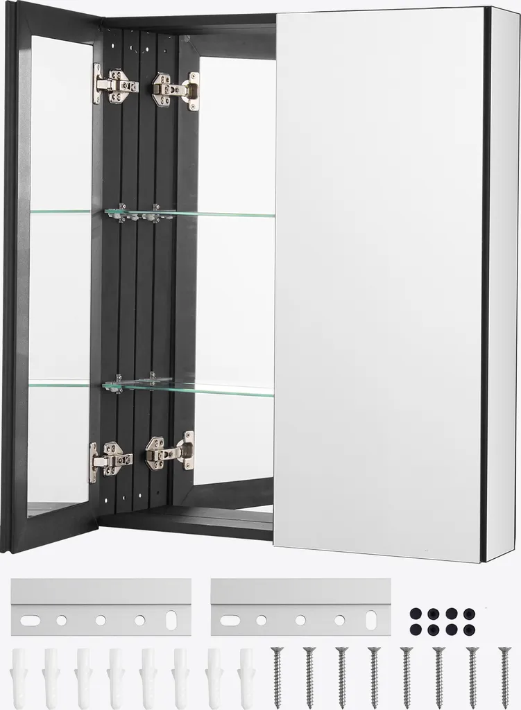 Armoire à glace anti-rouille en aluminium 66cm pour ranger votre salle de bain