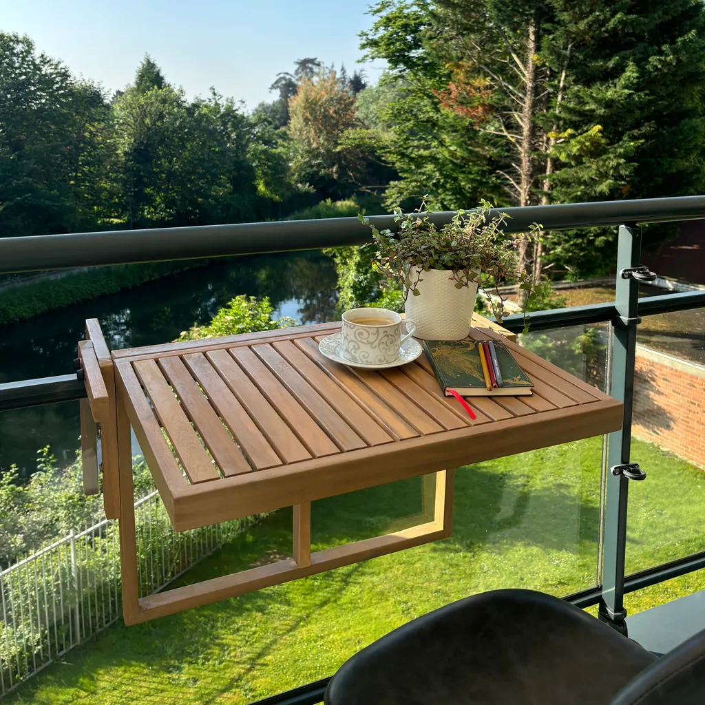Table de balcon suspendue SUMBA - Solution gain de place sans perçage - 2