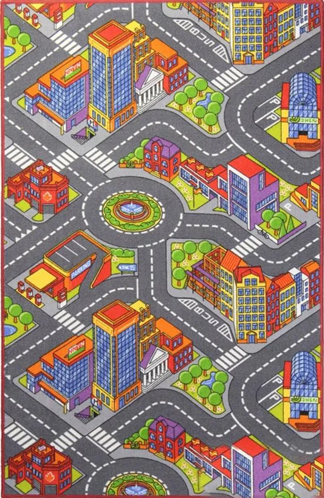 Tapis enfant route Big City 140x200 cm - Circuit de voiture géant