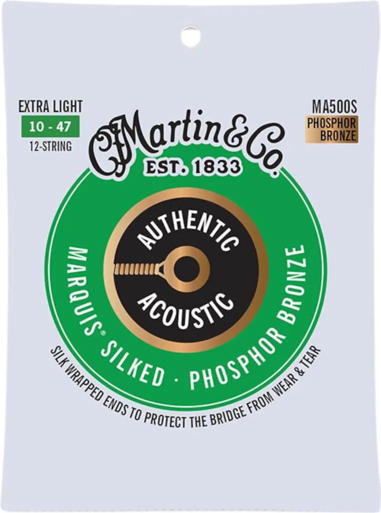 Martin MA500S Cordes 12 Cordes avec Embout Soie Phosphor Bronze 10-47