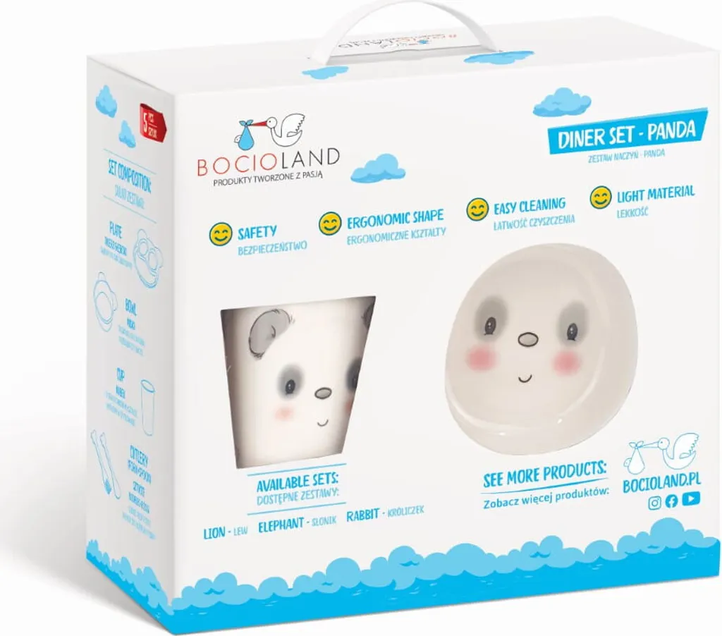 Scheda Tecnica Set Pappa BOCIOLAND Panda Melamina - Resistente e Sicuro - 10