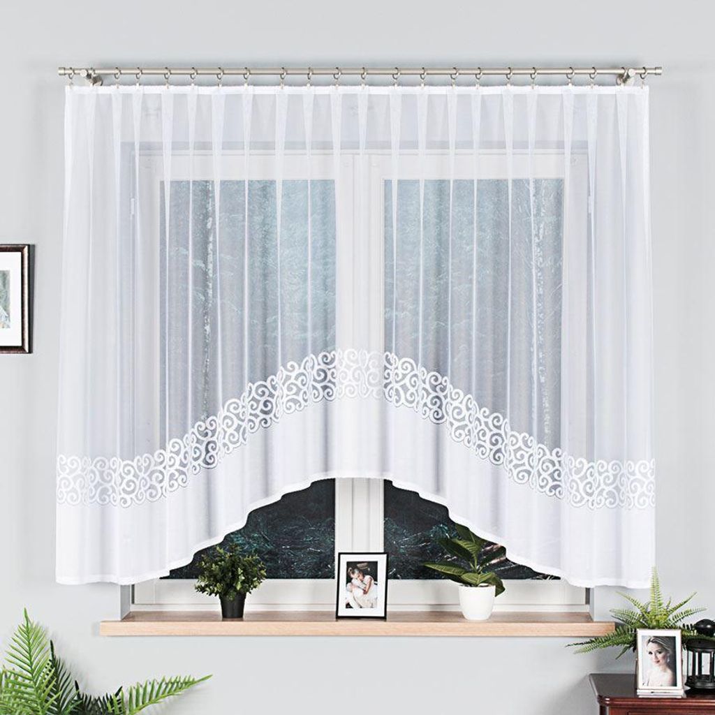 Tenda decorativa ad arco corta infradito DANIELA 155 bianco Immagine del prodotto 