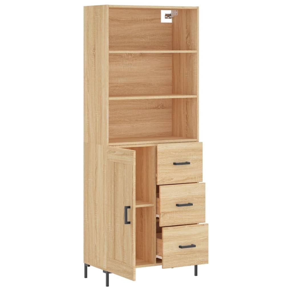 SYFAX Highboard Sonoma-Eiche 69,5x34x180 cm Holzwerkstoff