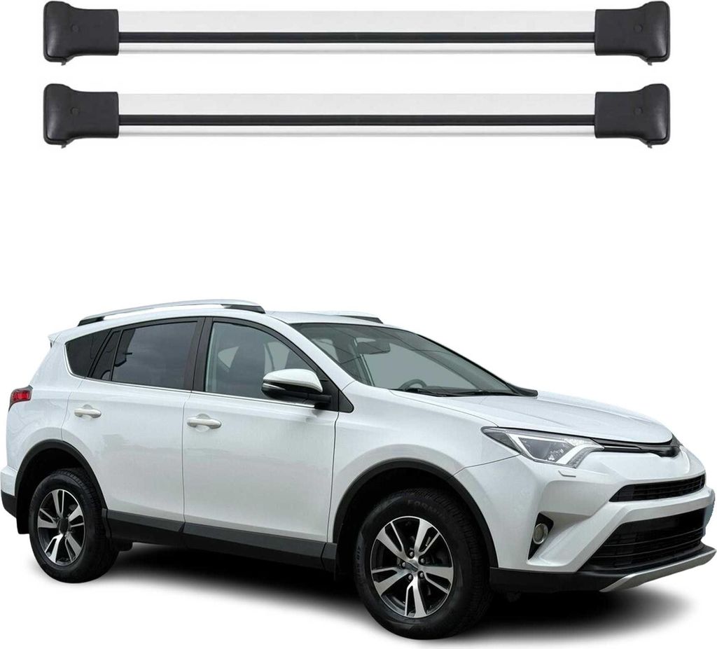 Dachträger Grundtäger für Toyota RAV4 XA40 2012-2015 75kg Aluminium Silber 2 tlg