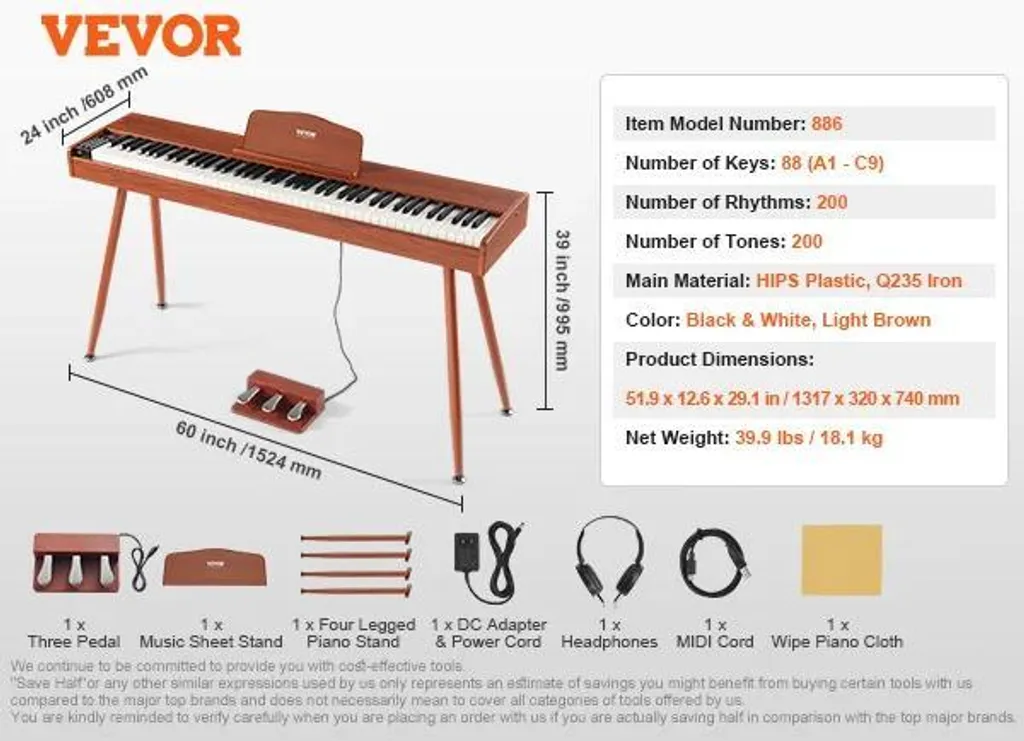 Piano numérique 88 touches idéal pour apprentissage avec double clavier
