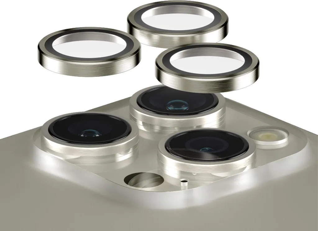 PanzerGlass ® Hoops® Protezione fotocamera in metallo naturale iPhone 15 Pro | 15 Pro Max, Apple, Apple - iPhone 15 Pro, Apple - iPhone 15 Pro Max, Applicazione a secco, Resistente ai graffi, Resistente agli urti, Trasparente, 1 pezzo(i)