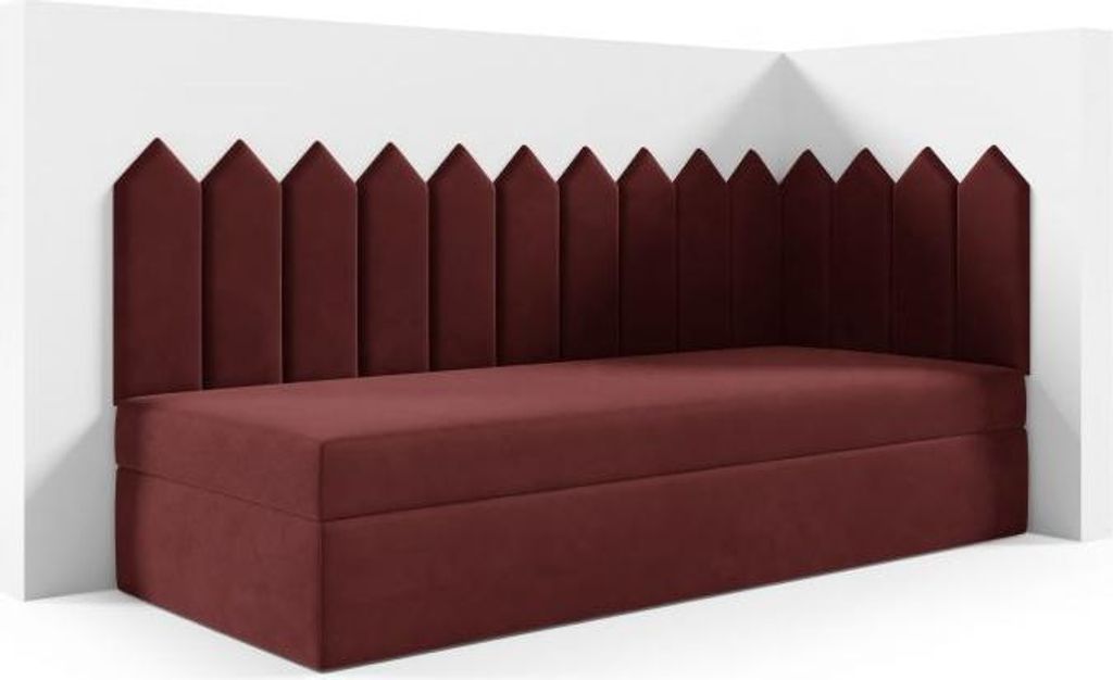 LIKMA Kinderbett 70x200 cm Kastanienbraun Bett mit Bettkasten Jugendbett Polsterbett Kopfteil Velvet Stoff