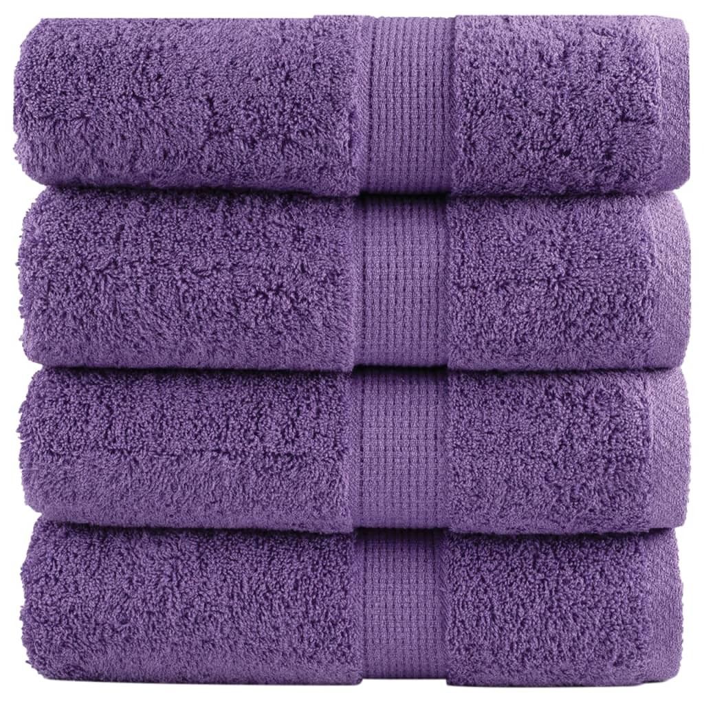 "WINTER SALE"Premium Waschhandtücher SOLUND 4er set - modernes Design -Lila 30x30cm 600 g/m² Promotion948986 - Handtücher