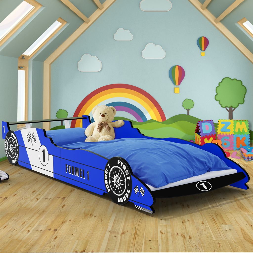 vidaXL Kinderbett Rennwagenbett mit LED Autobett Jugendbett Spielbett 90x200cm 
