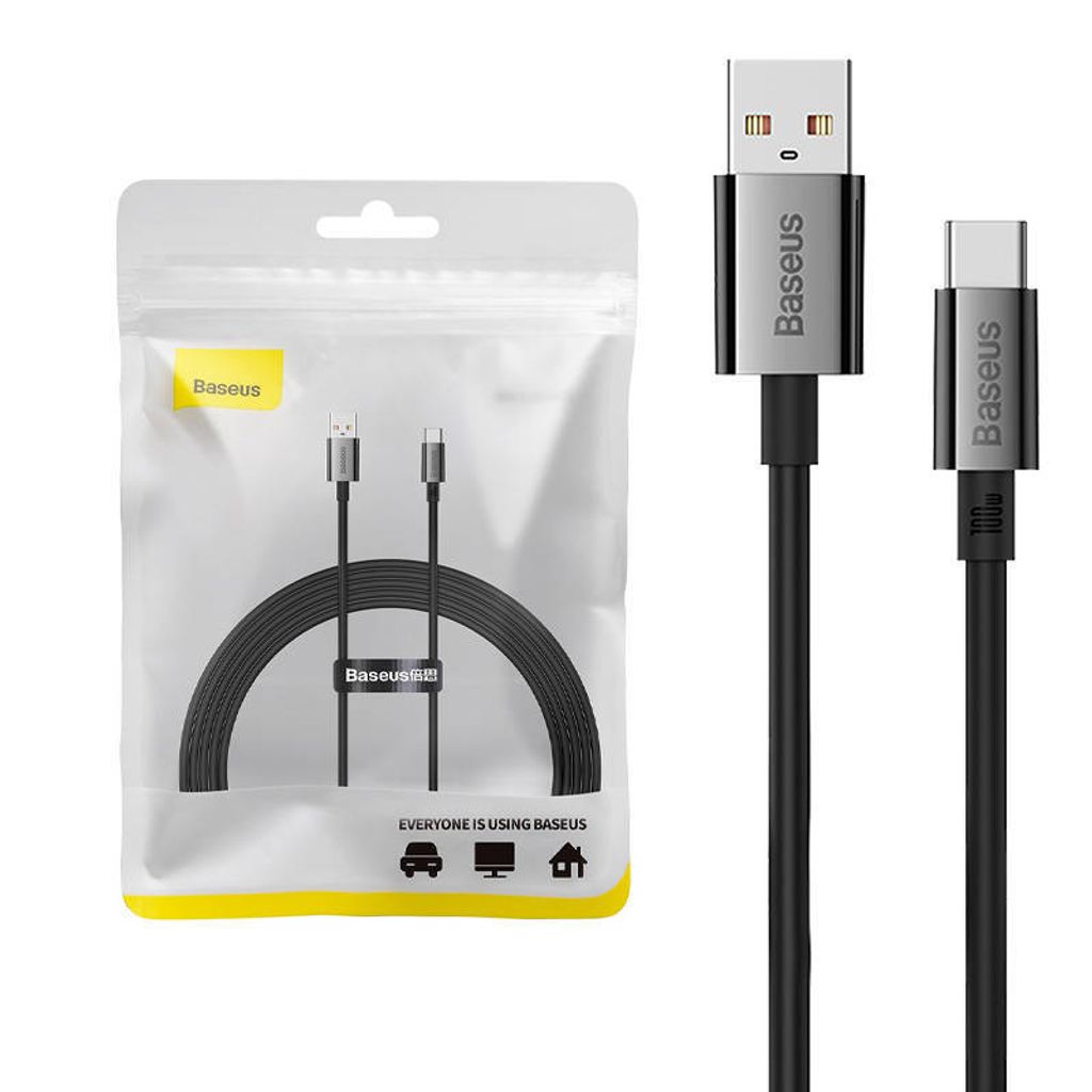 Kabel USB zu USB-C Baseus Superior 100W 2m (schwarz) Produktbild 