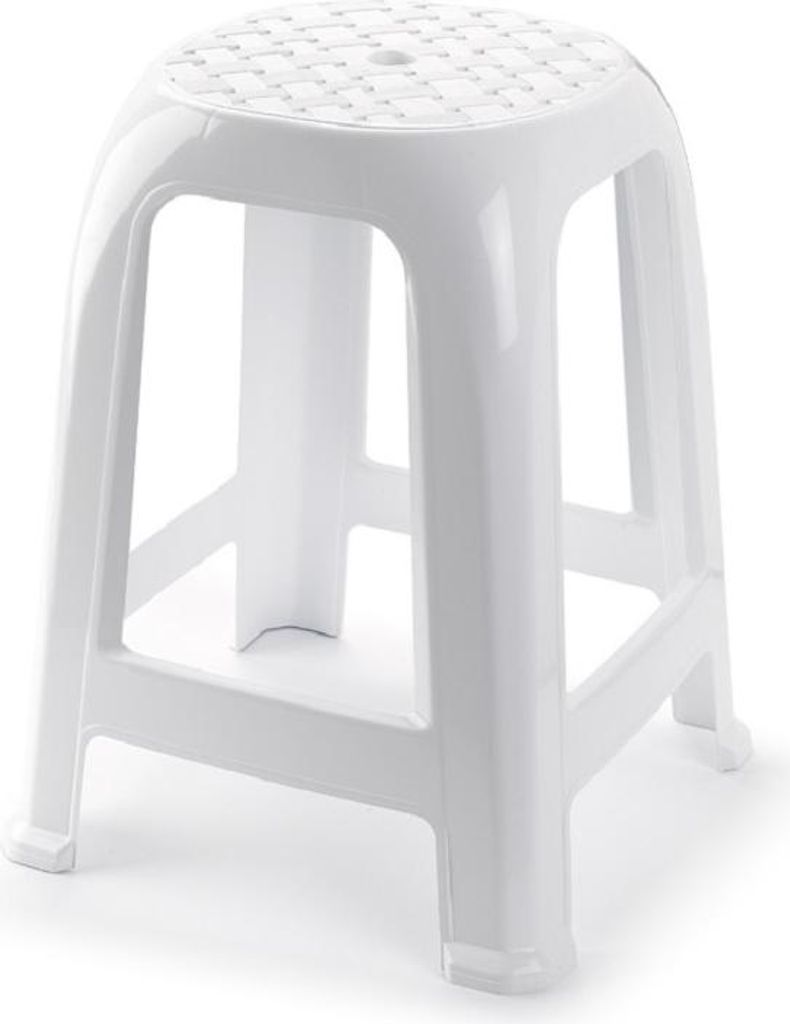 PlasticForte Tritthocker - 37 x 46,5 cm - weis - Produktbild 