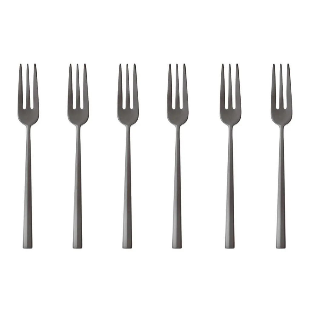 Set 6 Forchettine Dolce Sambonet Rock 2Black Acciaio Design
