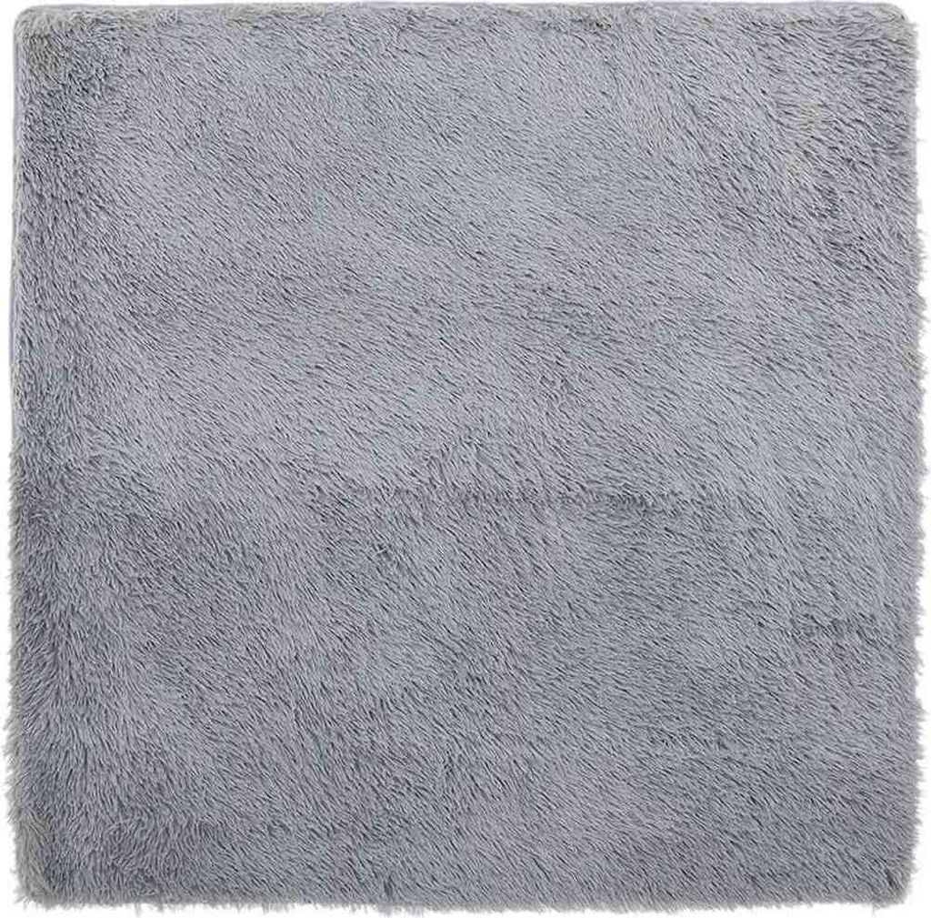 Teppich Shaggy Hochflor NAVARRA Silbergrau 200x200 cm Polyester