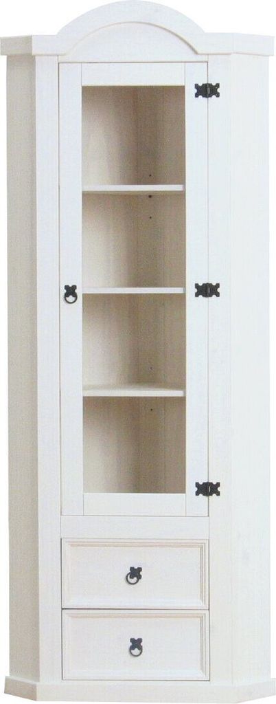 Eckschrank New Mexico Kiefer massiv weiss Mexiko Wohnzimmer Produktbild 1