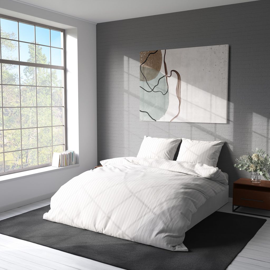 3-tlg Premium Damast Bettwäsche 200x200 + 80x80 cm mit YKK Produktbild 4