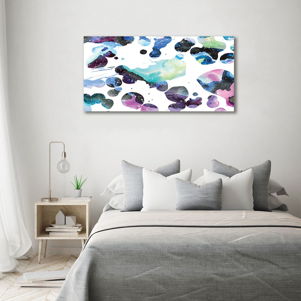 Tulup Glas-Bild -140x70- Wandkunst Dekorative Wand für Küche & Wohnzimmer - Sonstige - Bunte Galaxie - Mehrfarbig