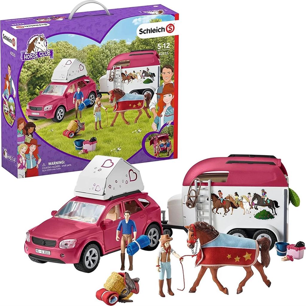 Schleich 42535 Abenteuer mit Auto und Pferdeanhänger Produktbild 