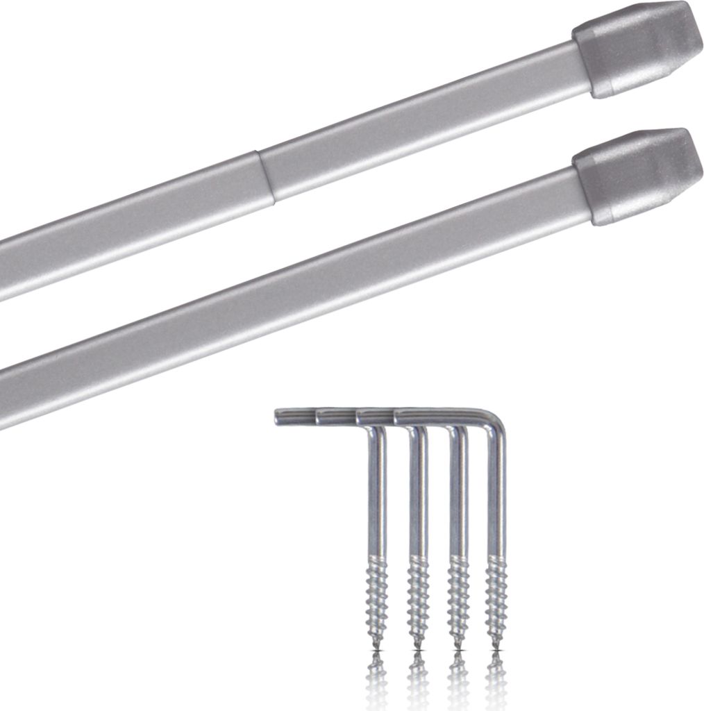 Vitragestangen silber - chrom matt 110 - 150 cm Produktbild 
