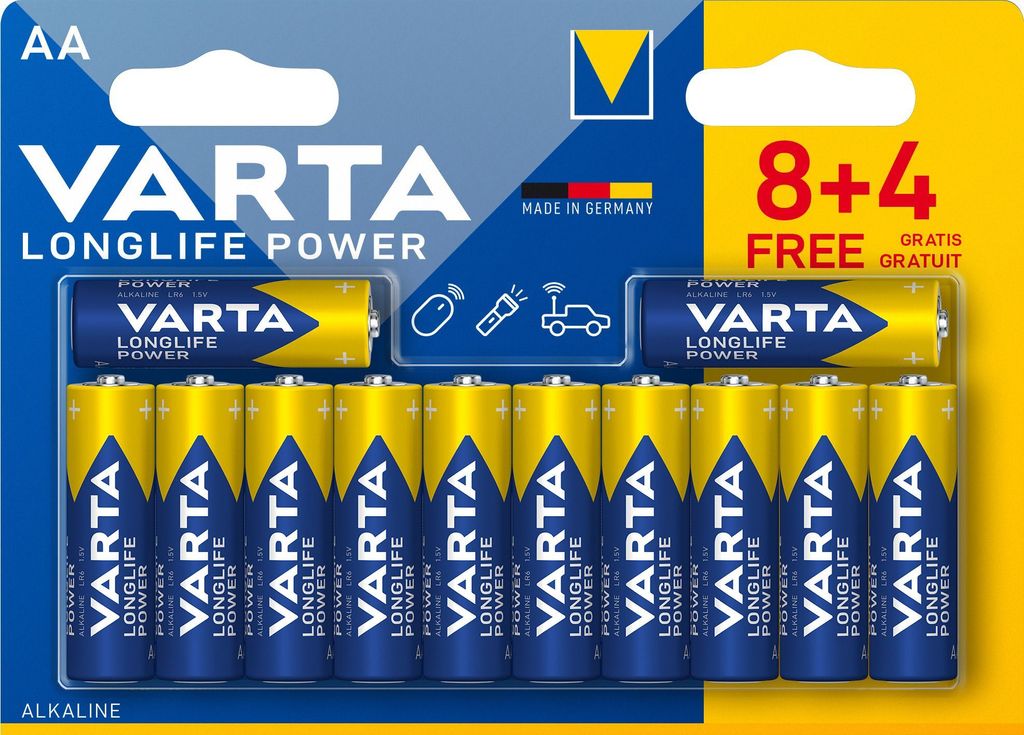 VARTA 04906 121 472 Piles alcalines "High Energy", Mignon Image du produit 