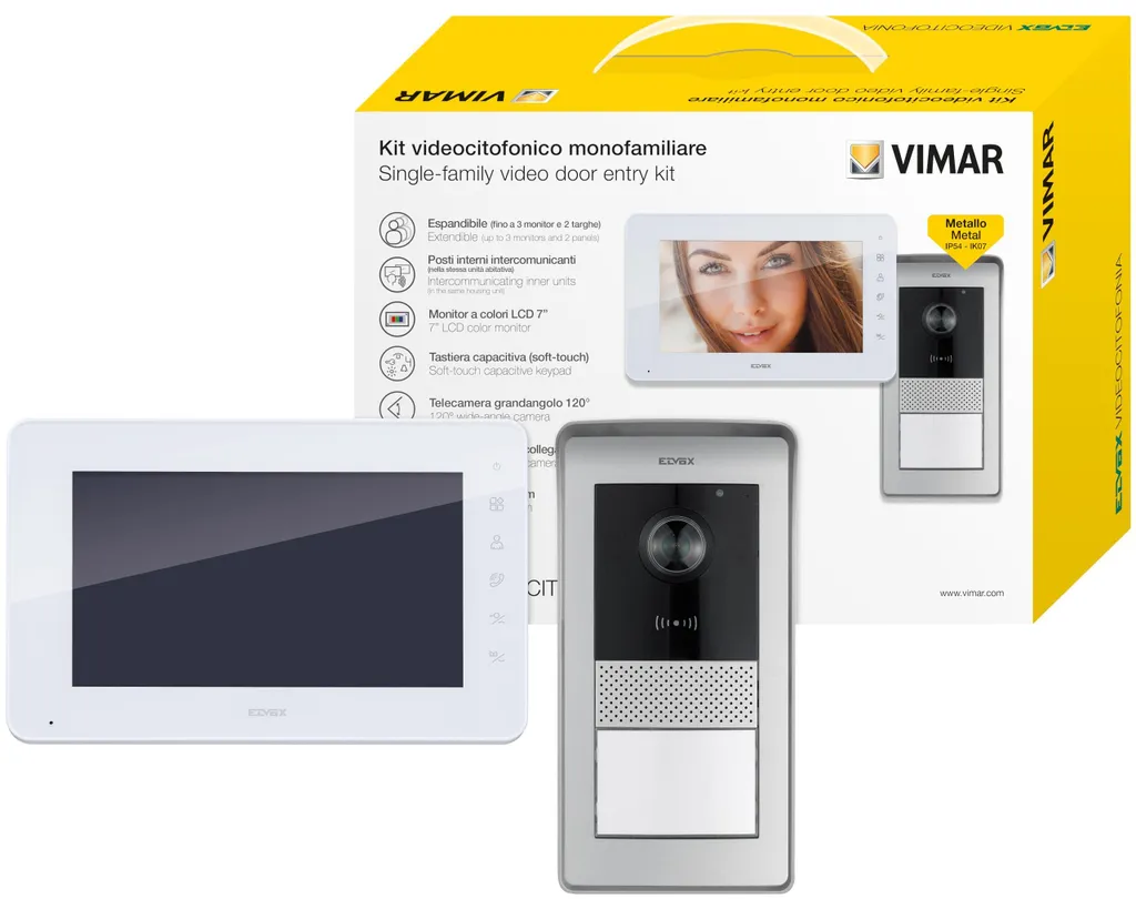 Vimar K42930 Visiophone 7" avec Protection Pluie et Clavier RFID