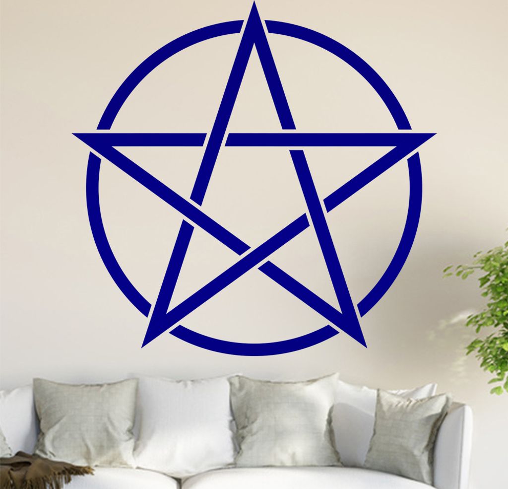 Pentagramm Wandtattoo in 6 Größen - Wandaufkleber Wall Sticker - Dekoration, Küche, Wohnzimmer, Schlafzimmer, Badezimmer