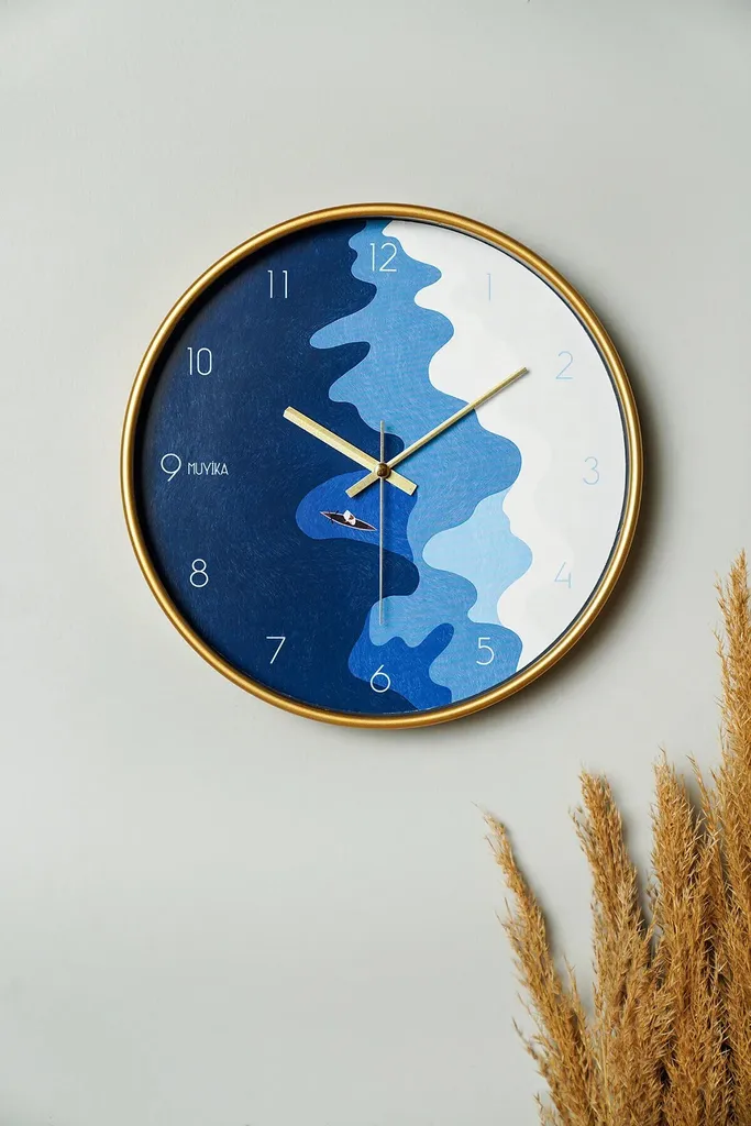 Opviq Inzsndl Orologio da Parete Vetro 30x30 cm Multicolore Moderno - 1