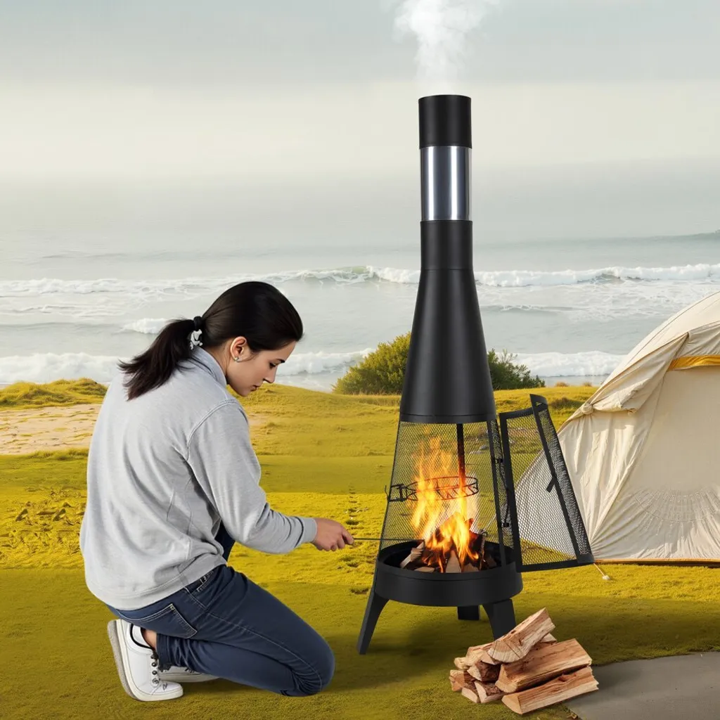Poêle aztèque extérieur à grande capacité thermique - Dimensions XL - 8