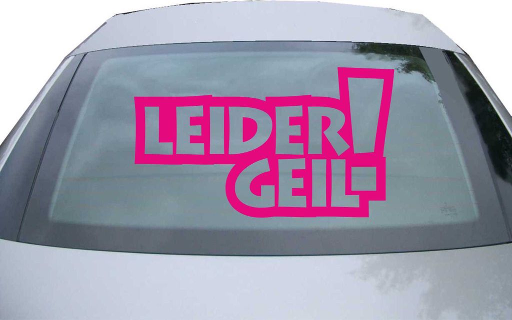 Indigos UG - Aufkleber Heckscheibe & Motorklappe DE2112 - pink - 600x347 mm - Leider geil! - Auto Scheiben Fenster Heckklappe Tuning Racing JDM - D...