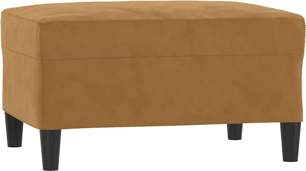 vidaXL Ensemble de canapés 3 pièces en velours marron avec coussins - 4