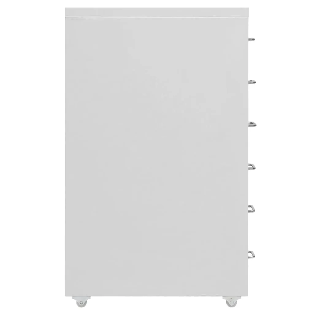 The Living Store Armadio con rotelle Grigio 28x41x69 cm Metallo - 3